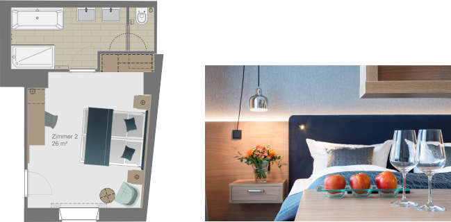 Junior suite mit badewanne